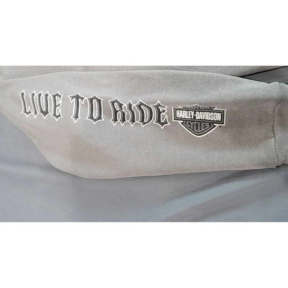 Harley-Davidson Hoodie Men Gray Live To Ride Ride To Live Mitchell’s Modesto CA